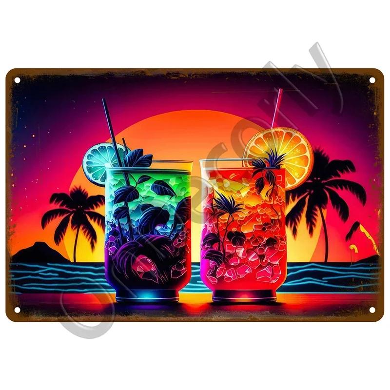 Beer Metal Sign Whiskey Wine Alcohol Tin Sign Vintage Cocktail Poster Bar Pub Home Decor Art Crafts Tinplate Wall Plate Signs