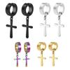 Stainless Steel Women Elegant Non-Piercing Earring Cross Clip Earring Men Ear Cuff Fashion Jewelry
