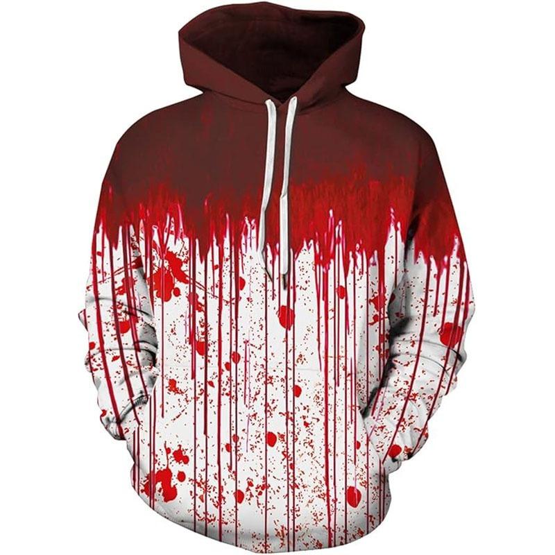 Spring And Autumn Fashion Men's Hoodie Horror Bloody Cosplay 3D Print Hoodies Street Casual Boy Sweatshirt Men's Oversized Top Clothing