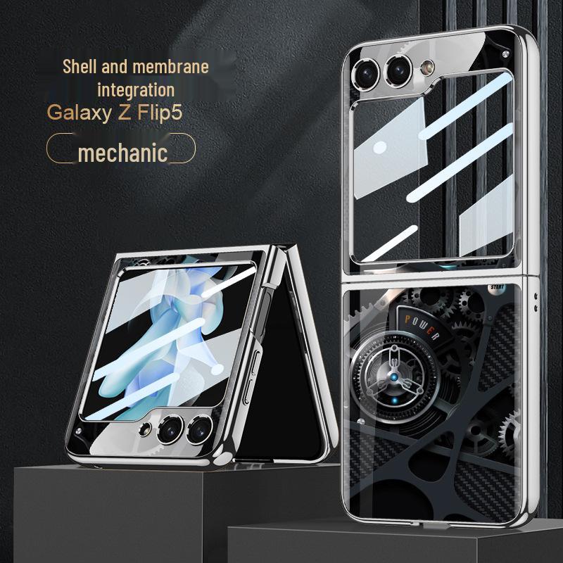 Samsung Galaxy Z Flip 5 Anti-Drop Luxury Glass Case - Full Coverage
