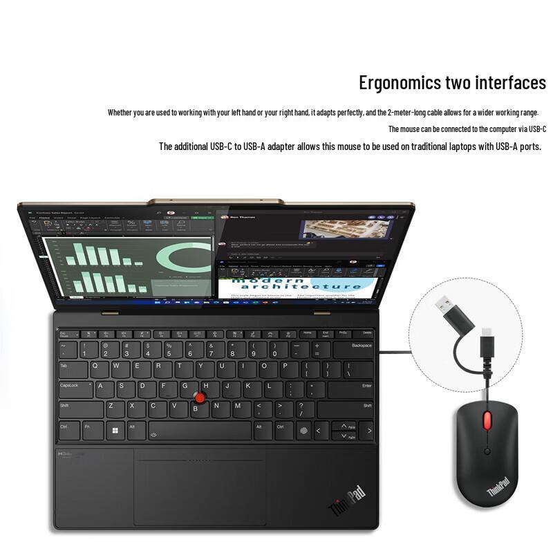 Lenovo ThinkPad Wired USB & Type-C Office Mouse