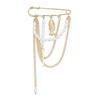 New Multi-Functional Chain Tassel Brooches Adjustable Detachable Beaded Chain Pin Handmade Fixator Trouser Leg Women