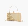 Borsa da sera da donna con strass intarsiati, texture di alta gamma, borsa a tracolla con catena per abito da sera
