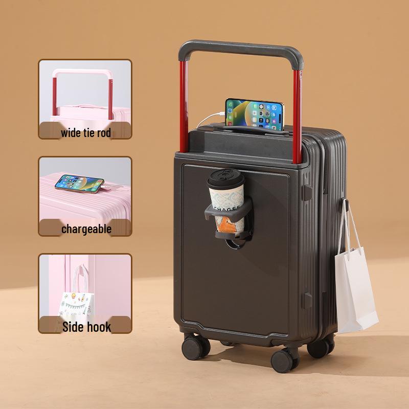 

Стильный чемодан-спиннер с широкой ручкой для студенток - Многофункциональный, большой вместимости, с защитой паролем 20-inch