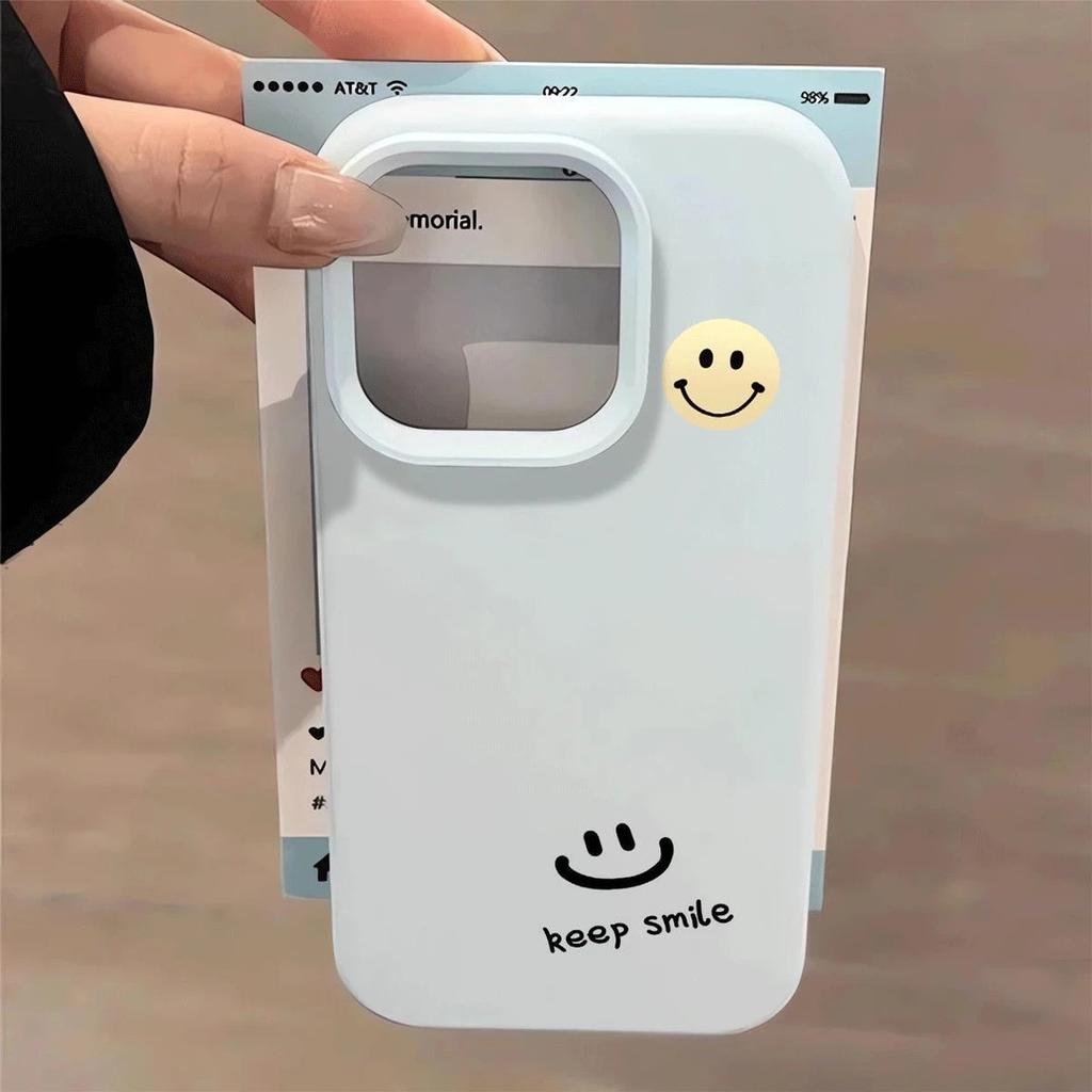 Simple smiley face for iPhone Apple 17/16pro mobile phone case 14 glutinous rice 13 liquid 12 men and women 15 soft cover