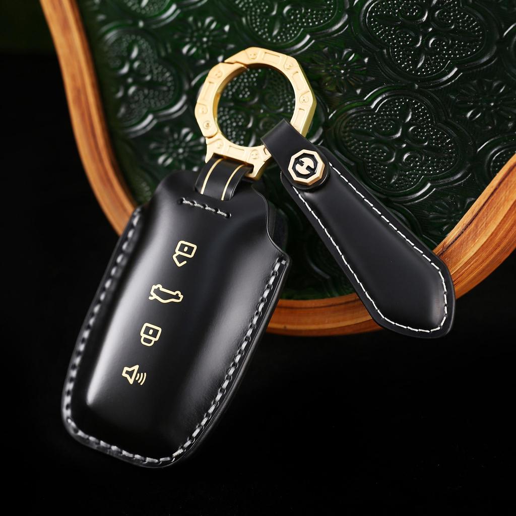Genuine Leather Car Key Cover for Great Wall Haval H6, Big Dog, Chitu, Xiaolong - High-End Protection Shell.