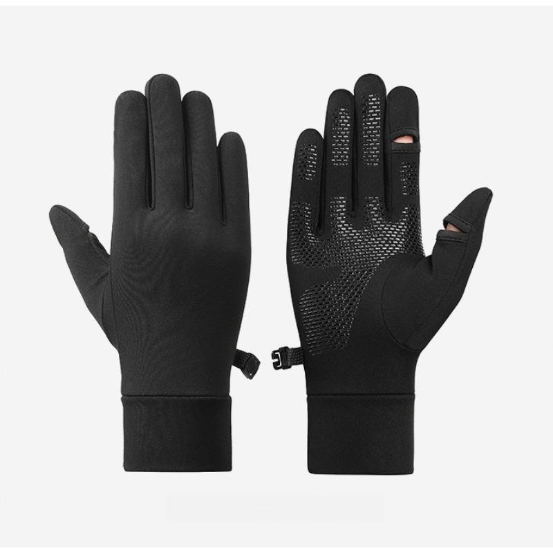 

Outdoor Thin Fleece Gloves Skiing Inner Lining Gloves Autumn and Winter Driving Touch Screen Anti Slip Riding Sports M чёрный