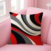 Black and Red Lines Cushion Cover Natural Linen Organic Fabric DoubleSided Printing Sofa Home Decor Gift Pillow Case