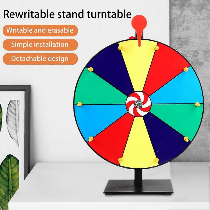 Big Turntable Prize Wheel 12 Inch with Stand Spinning Roulette Wheel for Carnivals Trade Shows Dry