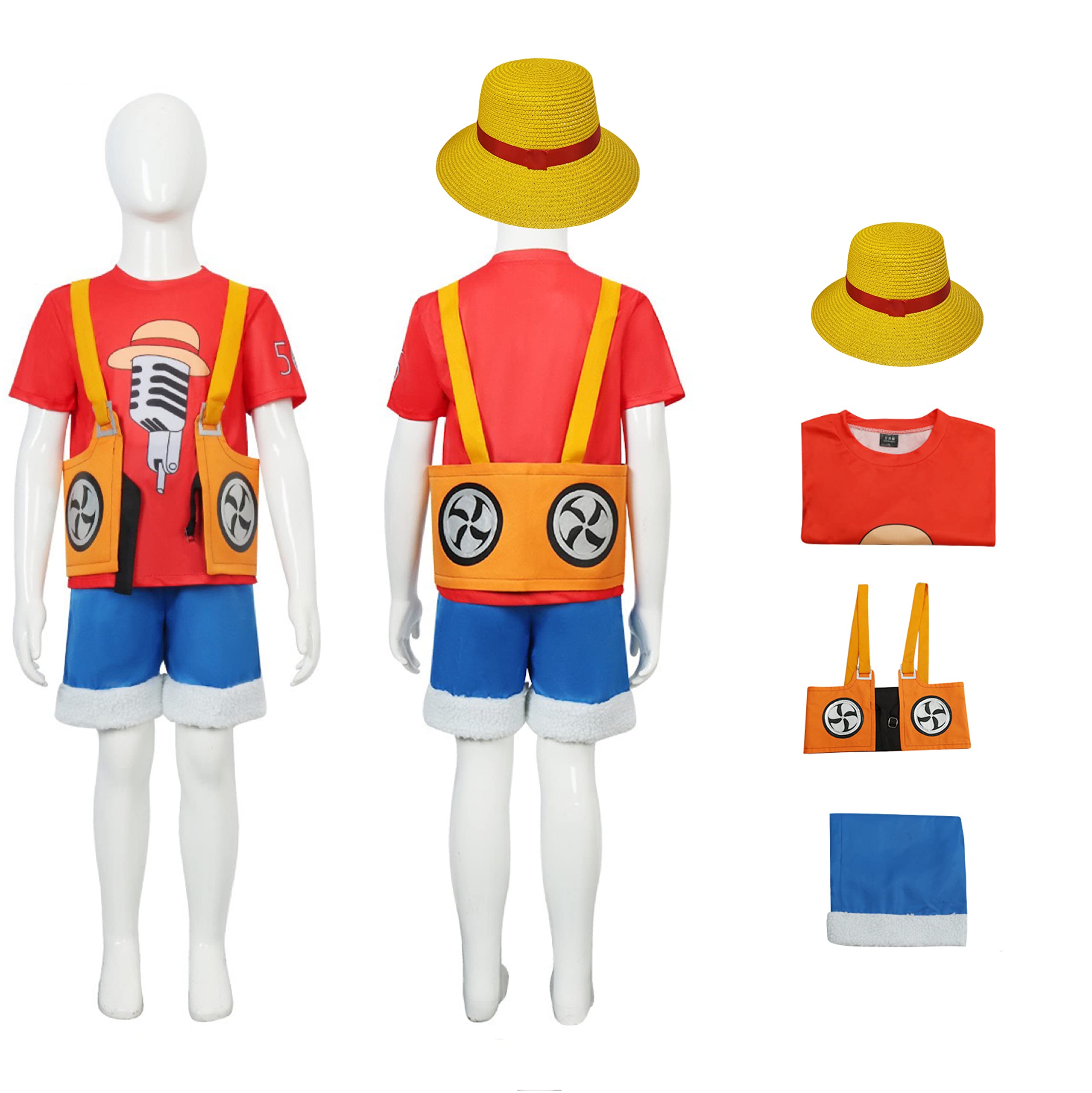 

One Piece Косплей Фильм Обезьяна Луффи Косплей Костюм со Шляпой Костюм Трансформация Маскировка Взрослые Дети Косплей Культурный Фестиваль Хэллоуин