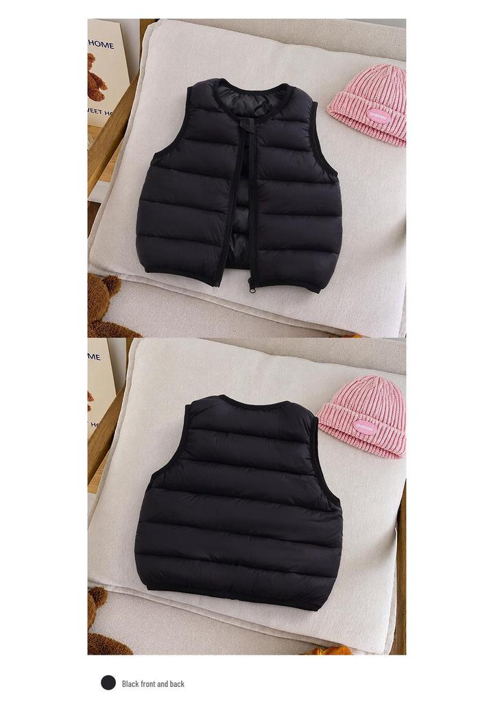 2026 Autumn/Winter Kids' Lightweight Cotton Vest: Unisex Korean Style Warm Solid Color Cape for Toddlers
