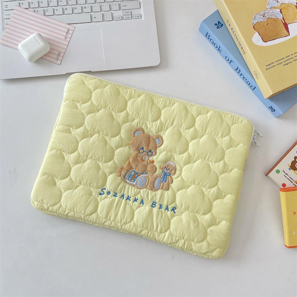 Soft Cloud Cartoon Embroidered iPad/Tablet Bag, 13/14 Inch Laptop Storage