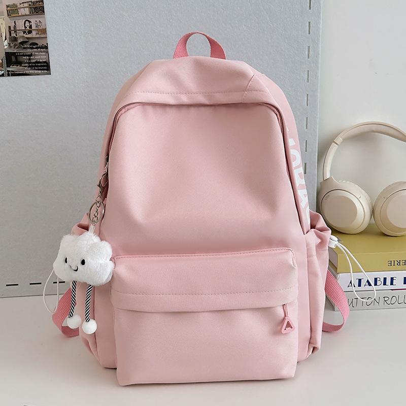New Korean Style Campus Backpack Large Capacity Lightweight Student Schoolbag Women's Fresh Travel and Casual Letter Backpack