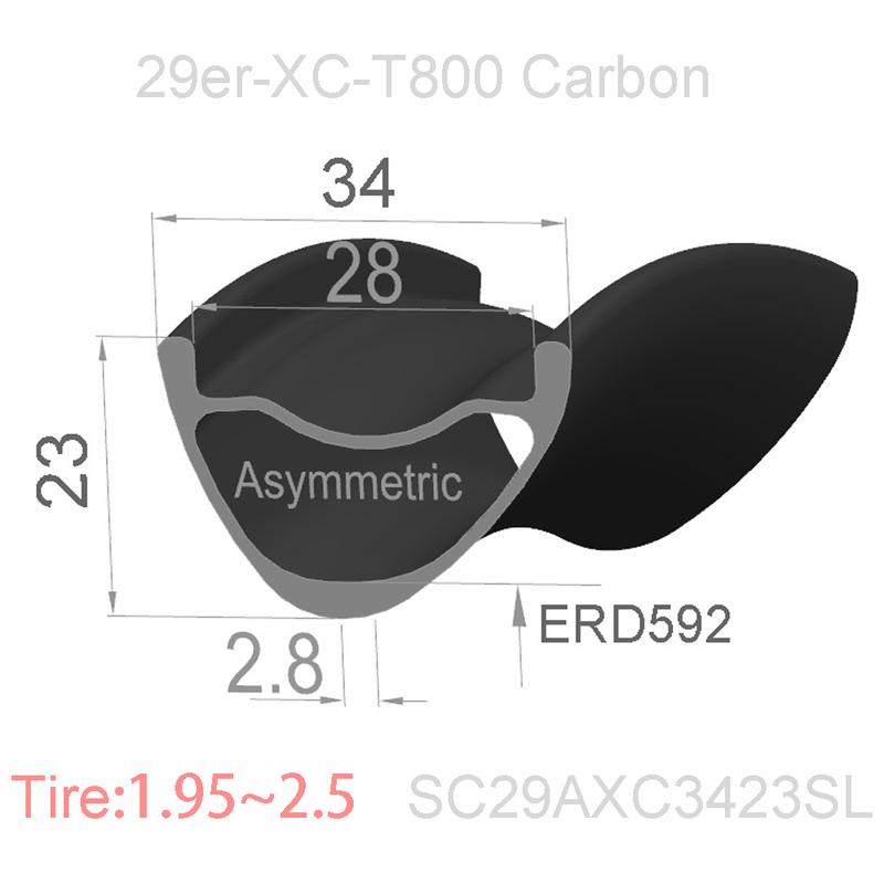 

Cheap Price UD Matte 28Hole 325g 29er Asymmetric Carbon mtb rim 25mm 28mm 30mm 32m Hookless Tubeless XC 29er carbon mtb rims 33x25(inner 27mm)
