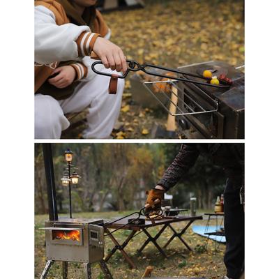 Comfortable Grip Charcoals Clip Metal Wood Barbecue Fire Tongs Fireplaces Tongs  for Easy Charcoals Management