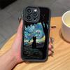 Van Gogh Black Cat iPhone15Pro Mobile Phone Case 14/13 Silicone 12 Apple 11/16 All-Inclusive Case XsMax
