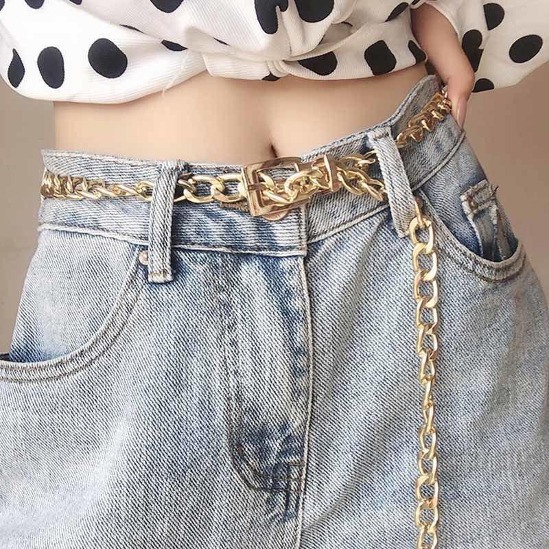 Trendy Gold Metal Waist Chain For Women Stylish Decorative Accessory For Skirts And Jeans