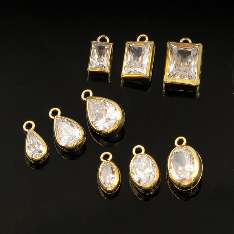 2026 New Arrival Fine AAA Grade Zircon Stone Drop Charms for Permanent Bracelet Necklace Making Gold Filled Jewelry Findings