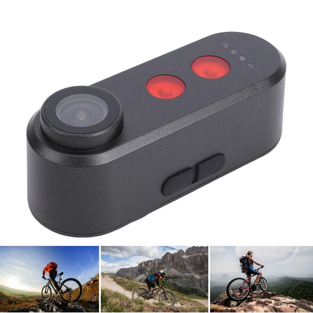 Bike Camera with Tail Light 1080P Prevent Shake Recorder Water Proof 140 Wide Angle Rear View Camera Brake Taillight for Outdoor Cycling