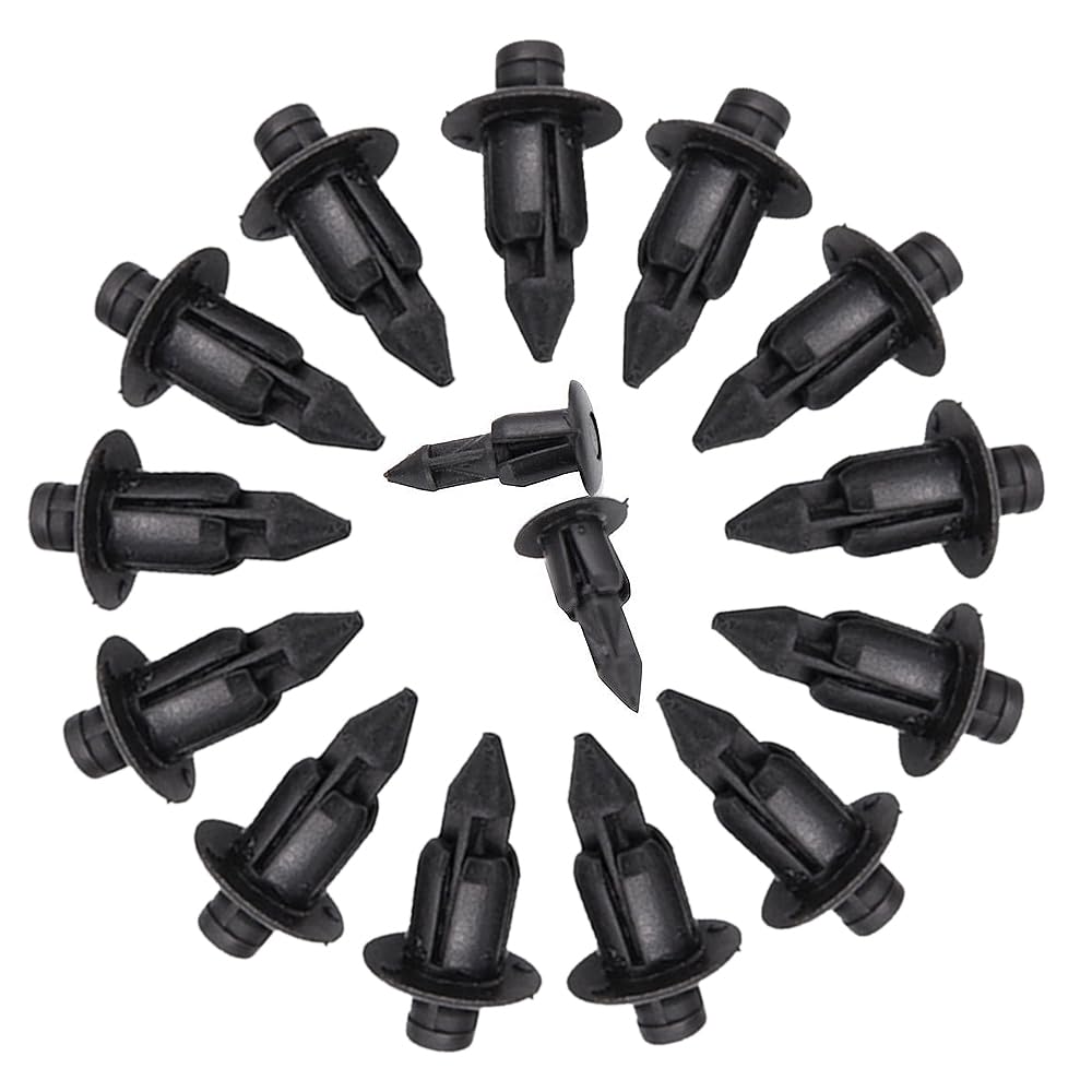 HEJINYUN Push Rivet Clips Rivets Plastic Black (6mm 50pcs) Fastener Trim Clips Plastic (For Toyota, Nissan, Mitsubishi, Suzuki)