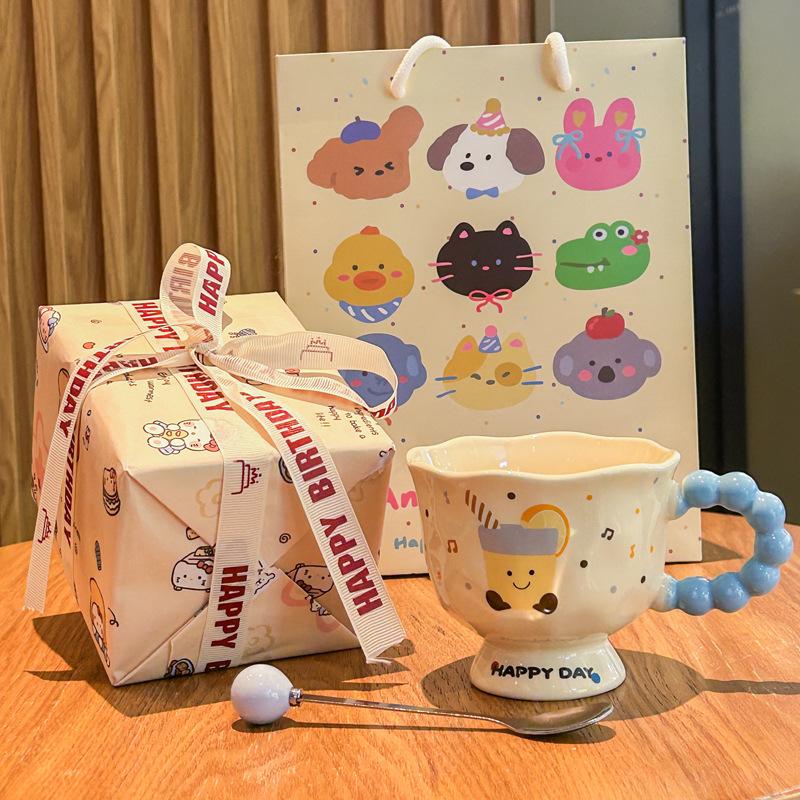 Super roztomilý chlebový hrnek dívčí domácí pitný hrnek kancelářský keramický hrnek snídaňový hrnek dárek k narozeninám