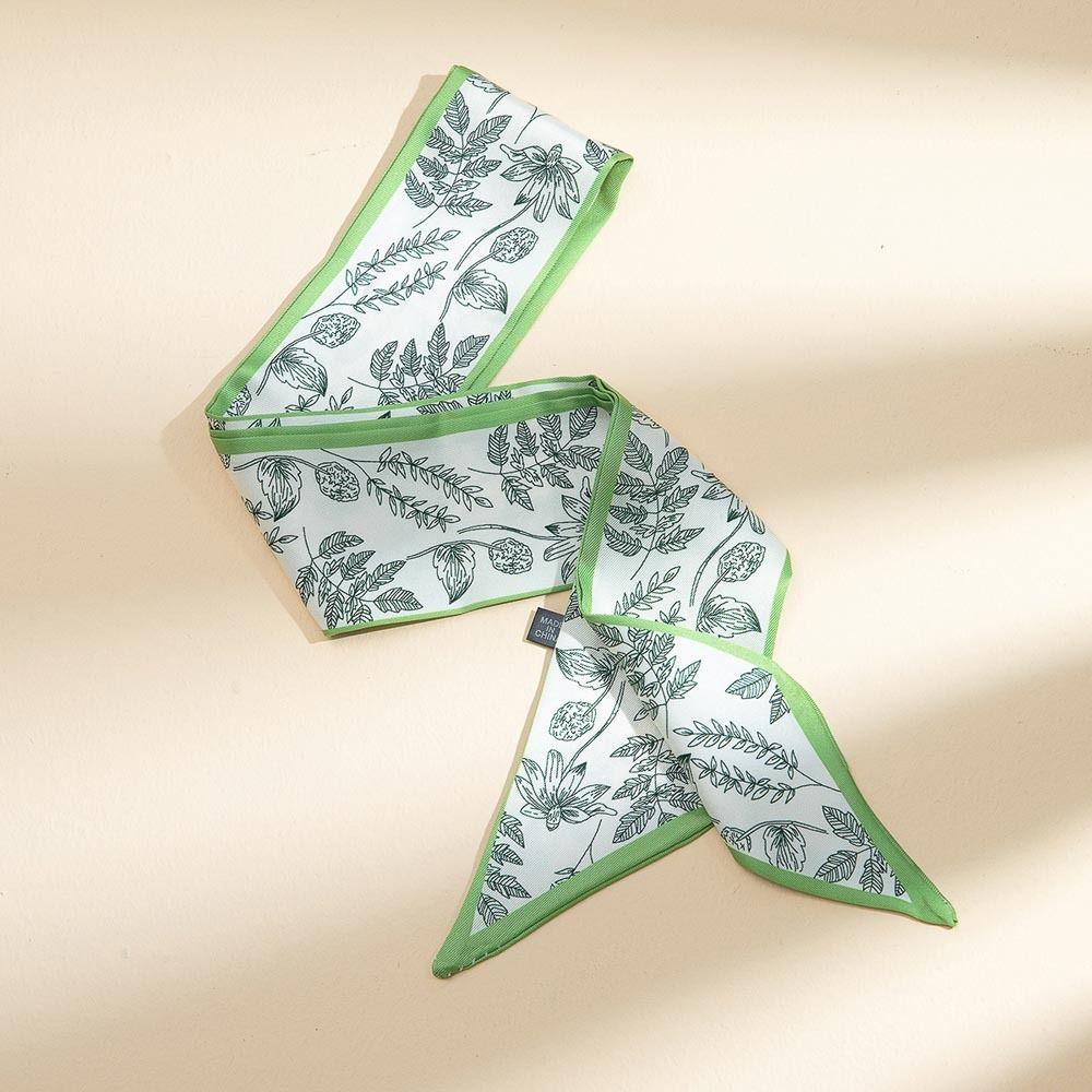 Spring Hairbands New Headband Flower Printed Scarf Hair Bands Satin Silk Scarf Women Hair Ribbon