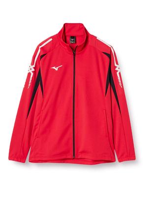Mizuno Training Size Chinese Red X Size S Warm-Up Shirt, Moisture-Wicking, Quick-Drying, Unisex, 32JC8001, 62, Black,