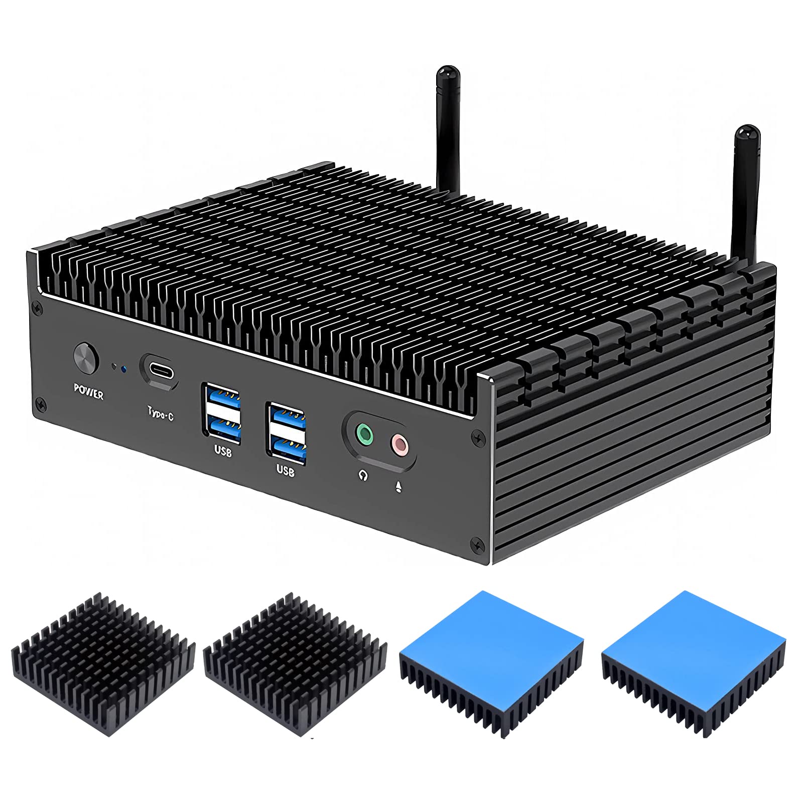 

Skynew Безвентиляторний Міні Маленький 12-го Покоління Intel Core 16GB DDR4 1TB NVMe SSD Номер моделі K12 ПК, ПК, Тихий, i7-1255U / / 2.5Gbps LANx2, Комерційний, чорний