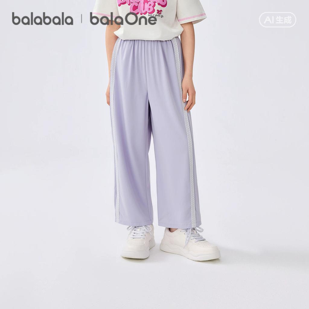 Balabala pants, girls' pants, summer wear, thin design, 2026 new style, big children's straight leg pants, sweet and trendy