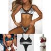 Elegantes Sexy Baby-Buchstaben-Print BH- und Höschen-Dessous-Set mit zarten Spitzenverzierungen
