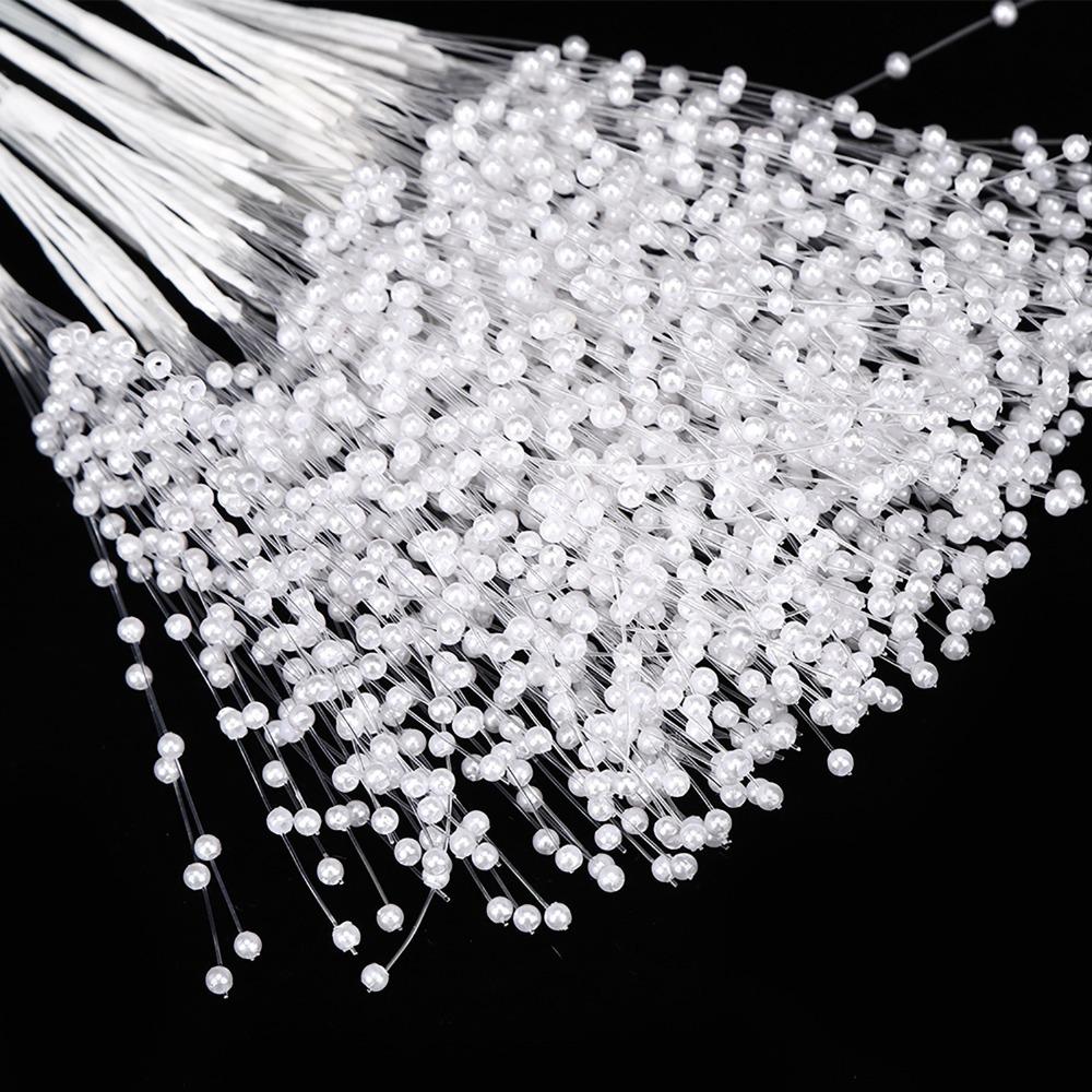 100pcs Artificial Pearls Pearl Sticks ABS Material DIY Accessories String Pearls Wedding Party белый