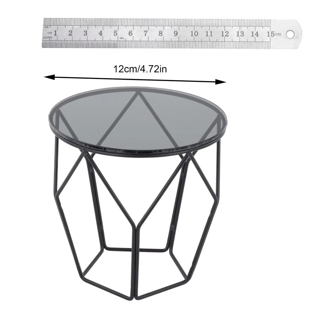 Dollhouses Furniture Miniature Iron Table Dollhouses Miniature Model Furniture Decoration Scene Display Accessories 1:6