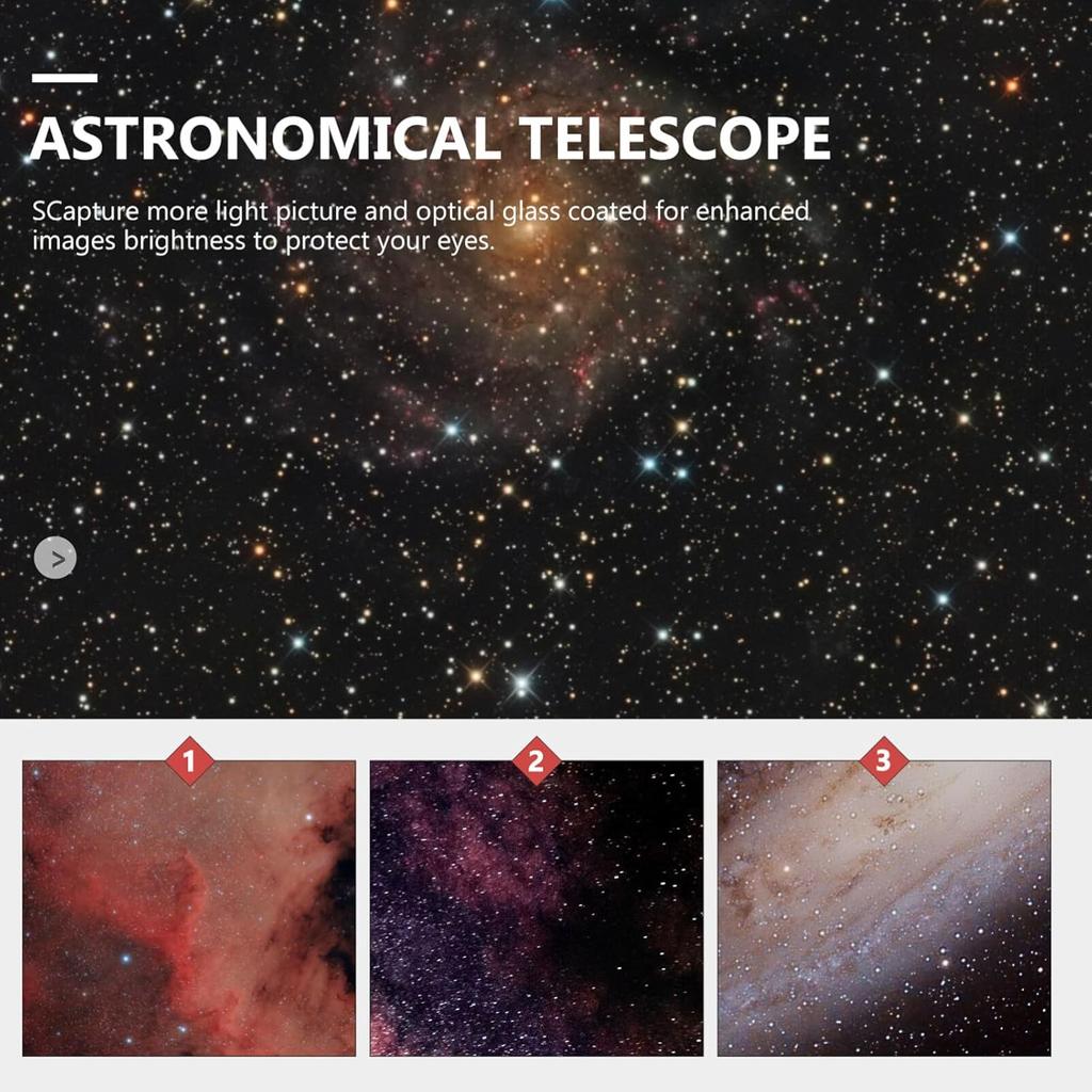 Telescope for Kids Beginners Adults, Aperture Refractor Telescopes for Astronomy Beginners, Portable Travel Telescope with Tripod, Astronomy Gifts