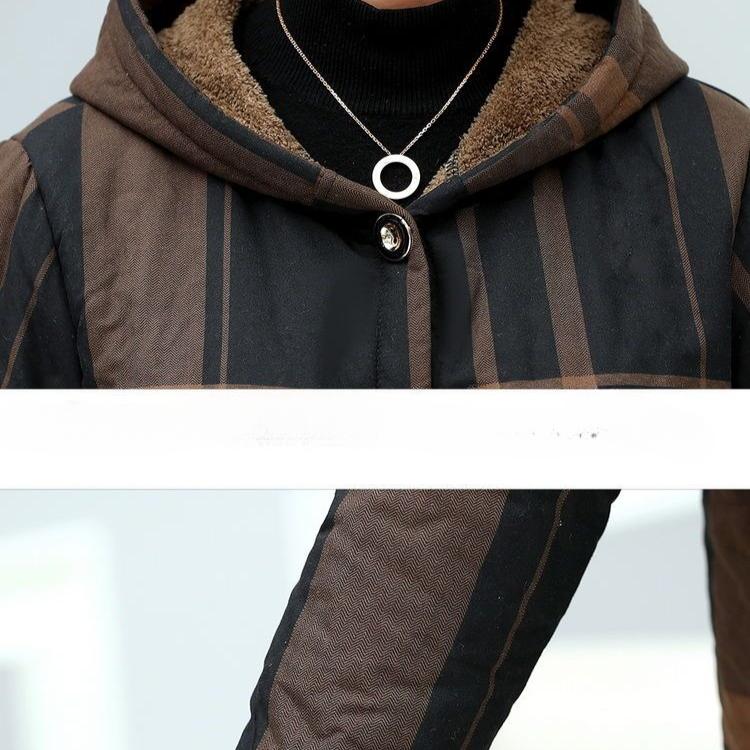 Woolen Coat Womens Autumn Winter New  Large Size 5XL Hooded Cotton Padded Jacket Fashion Outerwears
