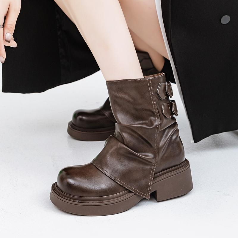 Fashion AIYUQI 2025 New Women's Kuguan Boots Vintage Non-Slip Women Cavalier Boots Large Size Comfortable female Ankle Boots