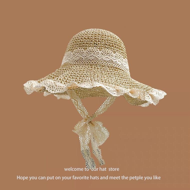Chapeau de paille d'été à larges bords pour la protection solaire et l'amincissement du visage sans effort