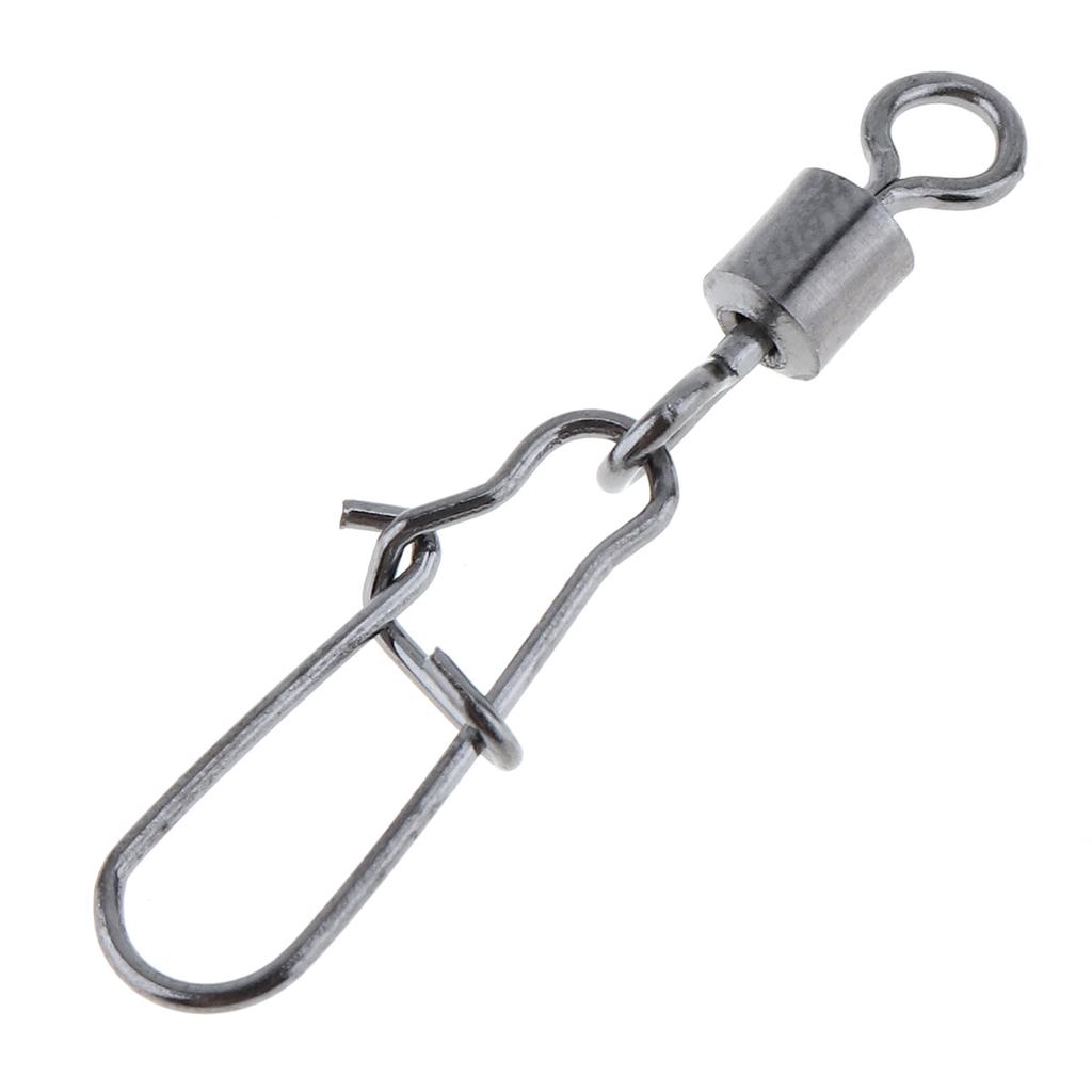 20Pcs High Strength Rotating Fishing Clips,4 #6 #8 #10 #12# Quick Change Swivel Connectors for Freshwater Saltwater Fishing