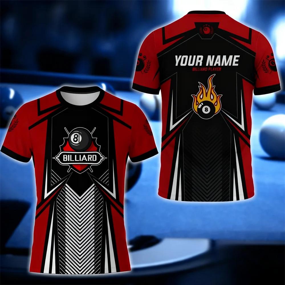 Fashion Billiards Sports Men's T-Shirt Funny 3D Print Personalized Short Sleeve Tees Casual O-neck Loose Comfortable Plus Siz T-shirts