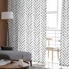 Modern Art Minimalist Line Texture Black Window Tulle Curtains for Living Room Bedroom Hotel Luxury Decoration Sheer Curtains