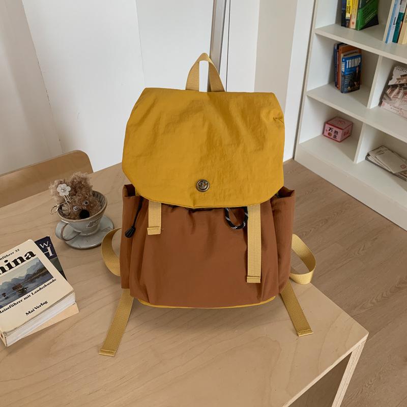 Niche design lightweight cloth bag women's new models, please first large-capacity travel backpack contrasting color backpack
