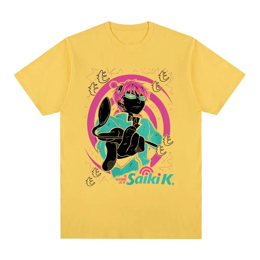 Anime The Disastrous Life of Saiki K Tshirts Saiki Kusuo Unisexga Harajuku Hip Hop Casual Cotton Short Sleeves Tee Shirt Oversized