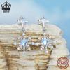 Everlee Exquisite Iridescent Snowflake Stud Earrings In S925 Sterling Silver - Holiday Jewelry for Women