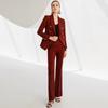 Hochwertiger, weinroter, zweireihiger Anzug für Frühling/Herbst – Professionelle Mode