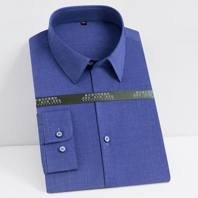 Men's Stretchy Bamboo Fiber Classic Fit Long Sleeve Solid Color Button Up Shirt - Formal Wear for Mature Men - Perfect for All Seasons