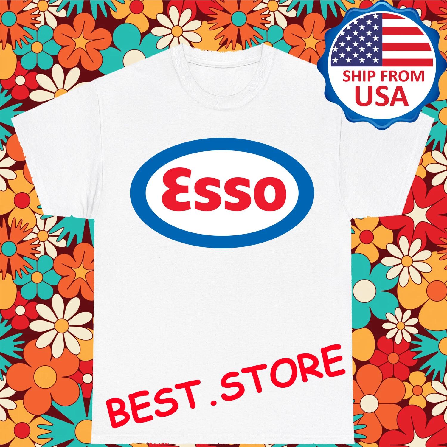 Esso Oil Racing Vintage Men s White Size S-5XL S