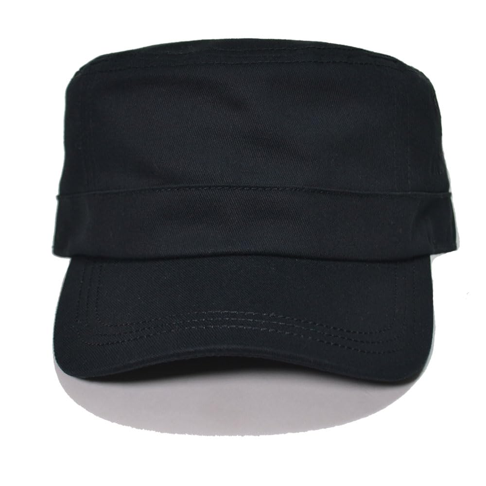 AVIREX Cotton Embroidered Work Simple Style Size All Cap, (Regular (Approx. 57-59cm), Black)