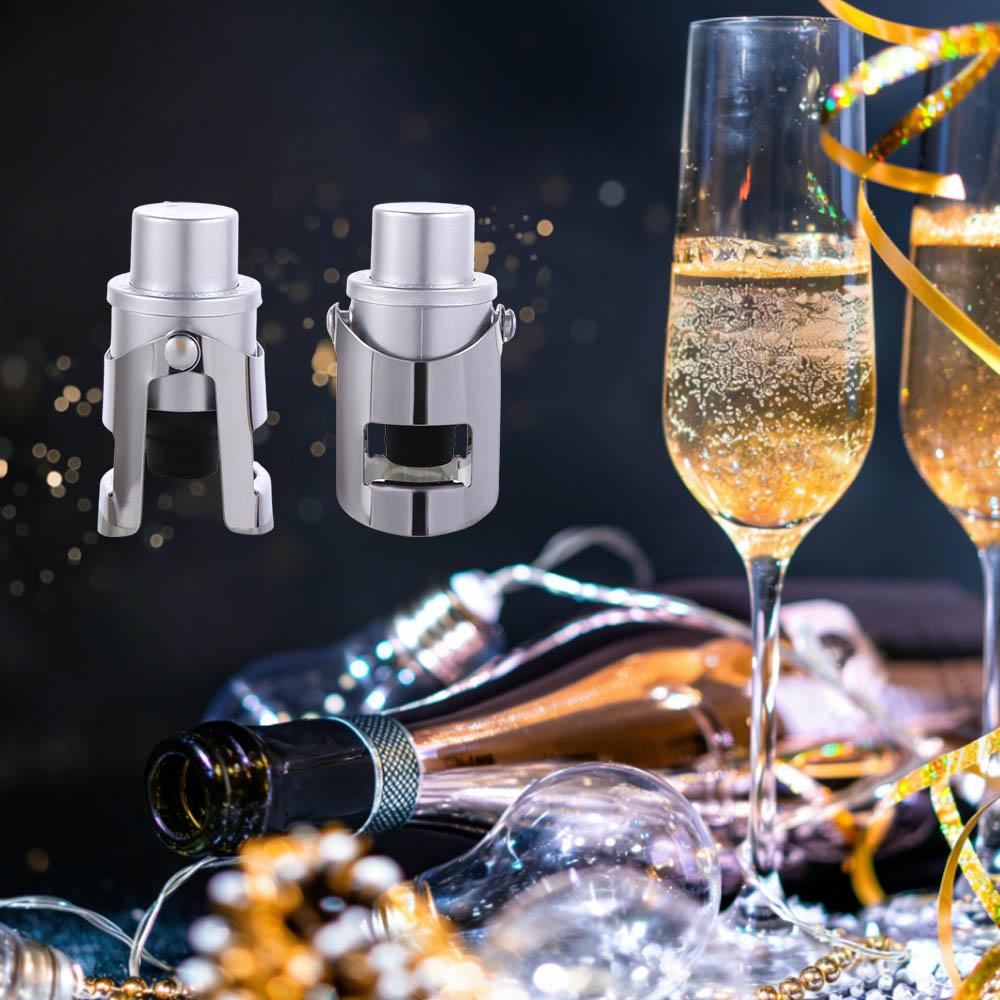2 pièces Pompe à Pression Intégrée Bouchon Scelleur pour Champagne Bouchon Réutilisable pour Bouteille de Vin Bouchon de Bouteille de Vin Fête