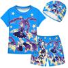 20913 2pcs/set Multi-color Kids Girls Lily Lovebraids Swimsuit Swimwear Top Shorts Sets