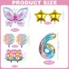 Butterfly Theme Daisy Stars Gradual Change Color Digital Aluminum Film Balloon Set Birthday Party Decoration Props