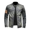 Marvel Venom Denim-Motorradjacke für Herren – Herbst 2024, Retro-Arbeitskleidung mit Stehkragen.